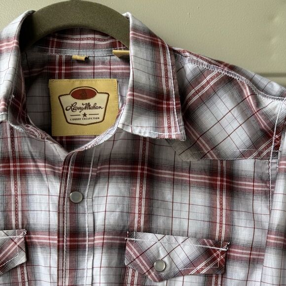 Larry Mahan Cowboy Collection Shirt Woman’s XL Pearl Snap Western Plaid Casual - Picture 2 of 9